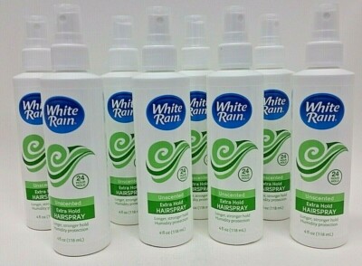 ( LOT of 8 ) White Rain UNSCENTED 24Hr Extra Hold HAIR SPRAY Humidity Protection
