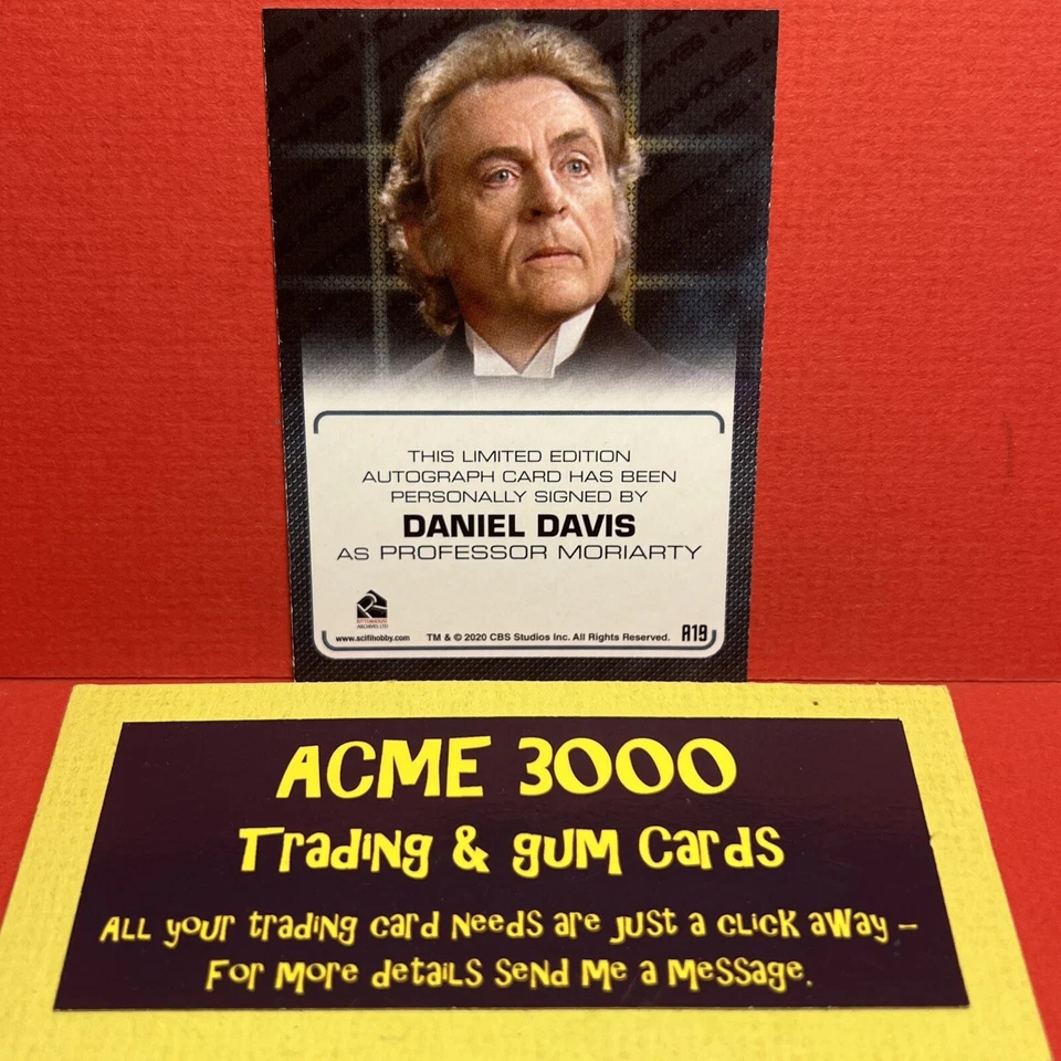 Star Trek TNG Archives & Inscriptions DANIEL DAVIS Moriarty Autograph Card A19 - Image 2 of 2