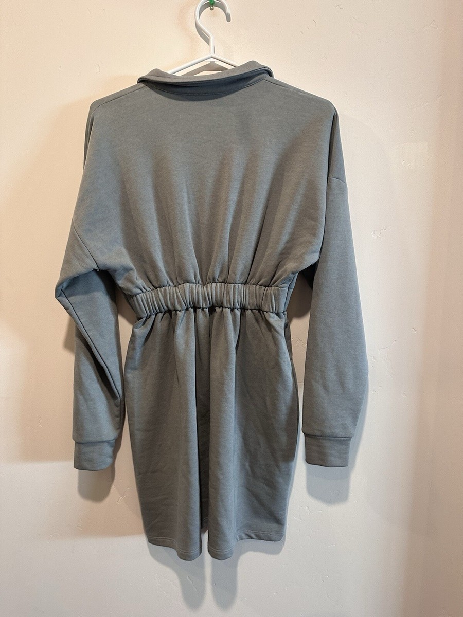 Topshop Brand Sweater Dress Women's Size 2 Gray Mid Thigh Mini Long Sleeve  | eBay