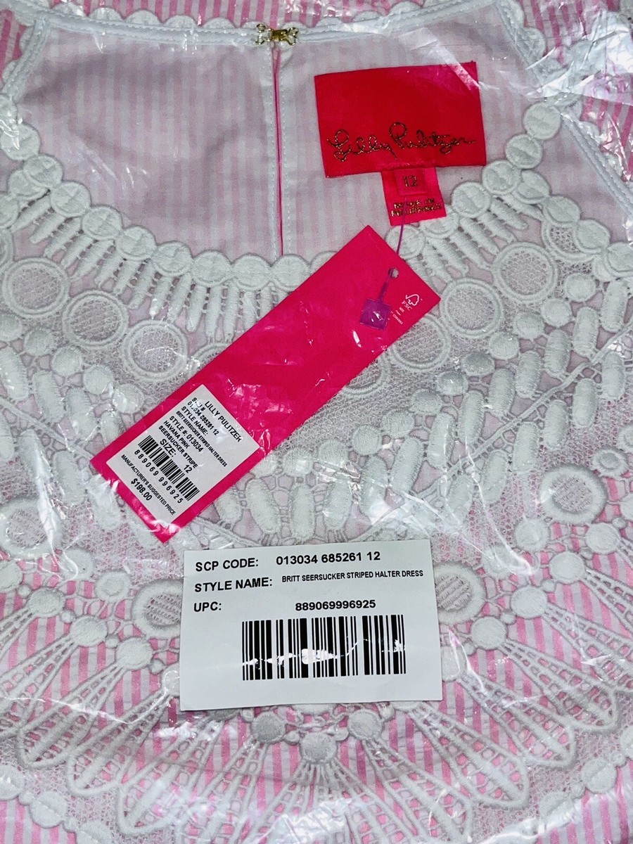 NWT Lilly Pulitzer Britt Havana Pink Seersucker Stripe Halter Swing Dress Sz 12 | eBay NWT Lilly Pulitzer Britt Havana Pink Seersucker Stripe Halter Swing Dress Sz 12 | eBay