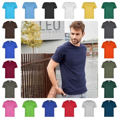 James Nicholson Herren Promo T-Shirt Man JN797 23 Farben S-5XL Basic Unisex