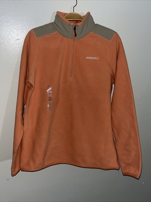 Women s Merrell Terrain 1/4 Zip Fleece Pullover Size Small Sun baked Heather New