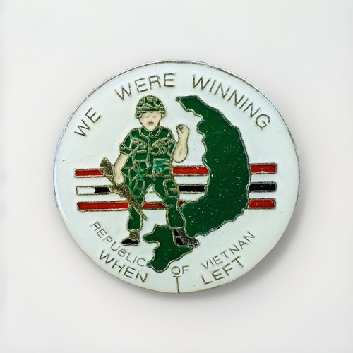 Vietnam Veteran We Were Winning Enamel Lapel Pin Vintage Hat Tie Tac P81