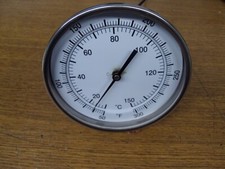 New Dial Thermometer B5A2-MM 1/2" NPT, 2 1/2" Stem 5" Face 50-300F 0-150C S20
