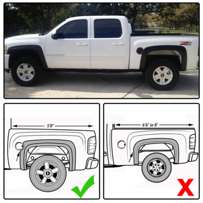 Fit For 2007-13 Chevy Silverado 1500  Short Bed Factory Style Fender Flare Black