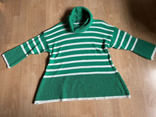 KEKOO WUNDERSCHÖNER STRICK PULLI GR.I-II GRÜN/WEISS LAGENLOOK NEU