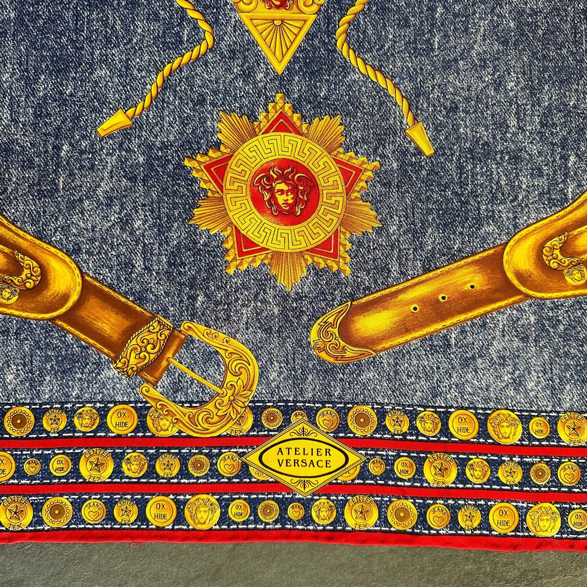 1993/94 GIANNI VERSACE silk scarf Blue Jeans Betty & Giant w