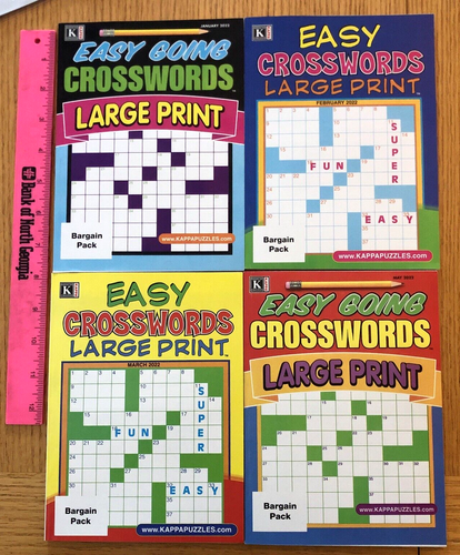 Lot Of 4 Kappa LARGE PRINT Easy Going Crosswords Puzzle Books 2022 EBay