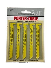 PORTER CABLE TOOLS 5-pc. BAYONET SAW BLADE SET, FIBERGLASS CUTTING, 6 TPI, 12301