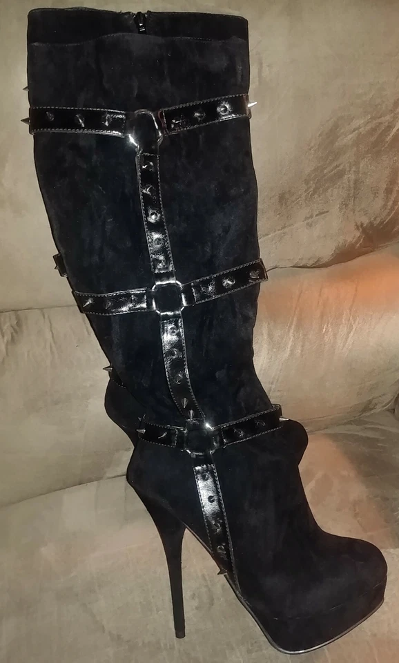 Knee High Platform Spiked Boots NIB 7.5 - Image 2 of 4