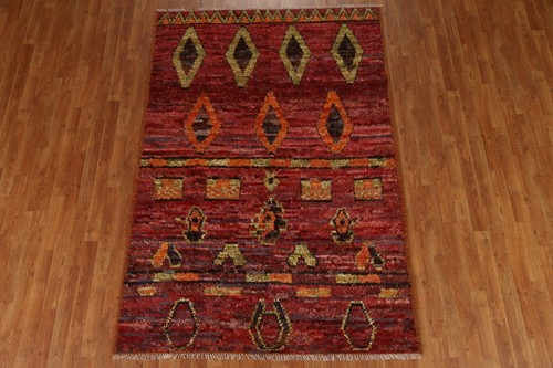 Tribal Geometric Moroccan 5x8 Handmade Area Rug Wool Carpet - Picture 2 of 12