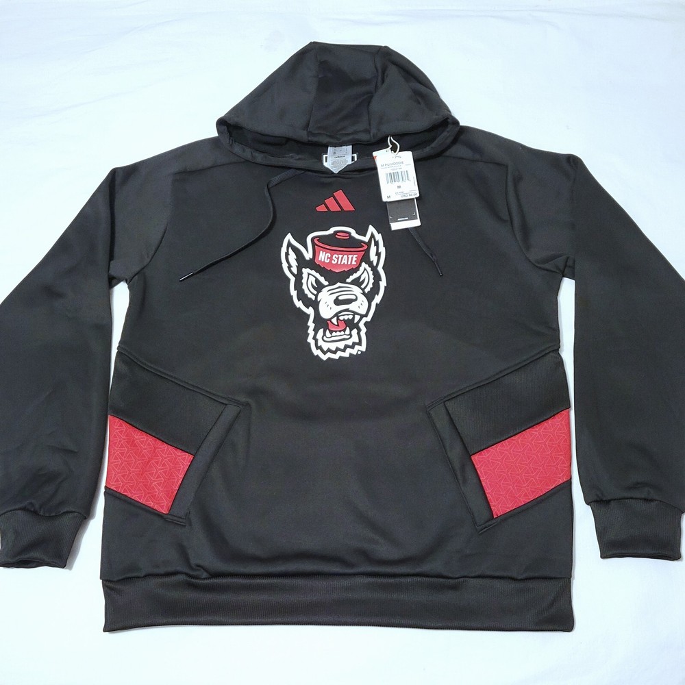 NEW adidas Climawarm NC State Wolfpack Black Wolfhead Hoodie Sweatshirt Men's XL