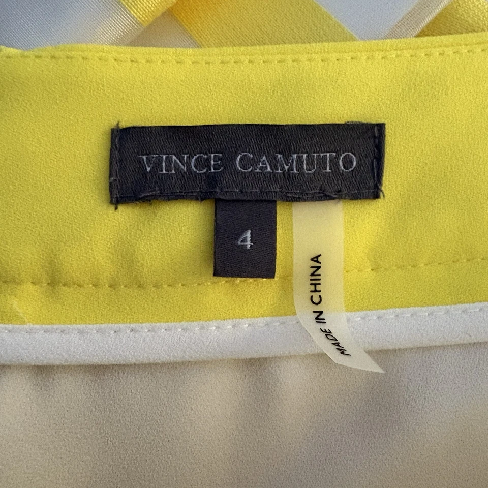 NWT Vince Camuto Womens Chiffon Box Pleat Striped Skirt Size 4 (1394) - Image 4 of 4