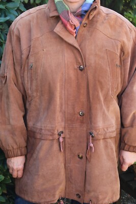 wunderschöne(s) Lederjacke, Parka, Wildleder, natur hellbraun, Gr. 48