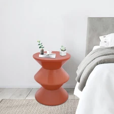 Modern Round Side Table Coffee Table Orange Sofa End Table FloorStanding 36*45cm