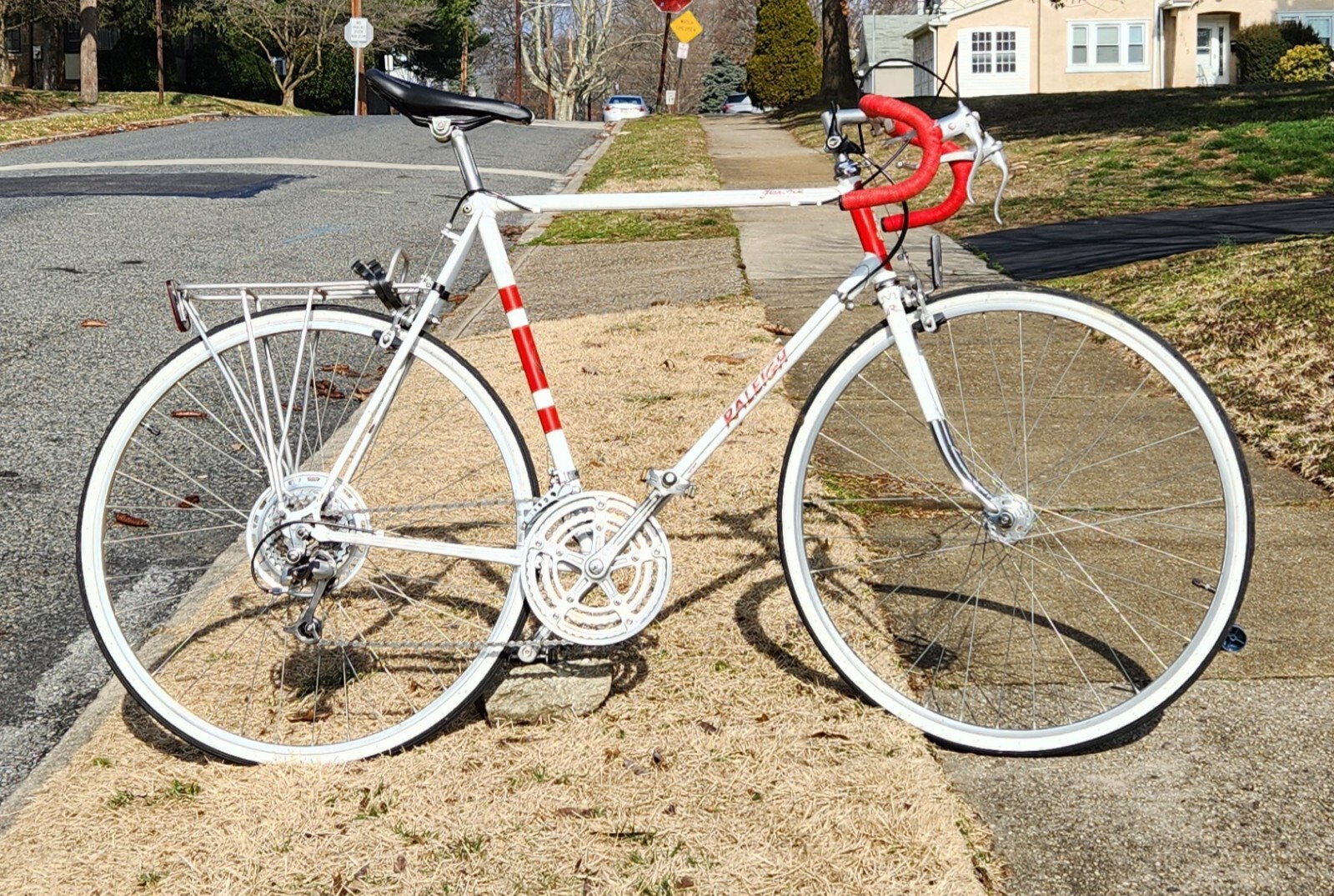 Vintage Red White RALEIGH Grand Sport Road Bike eBay