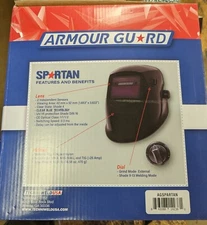 New in box Armour Guard Spartan Welding Helmet with solar lens inside unopened