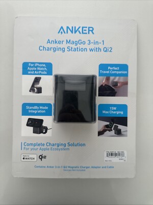 Anker MagGo 3-in-1 Cube Charging Station with Qi2 for iPhone Airpod Apple  Watch | eBay