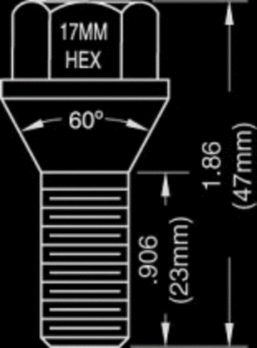 20 Pc AUDI Black Lug Bolts Nuts Set 14m x 1.50 (23mm) # AP-820SBK - Picture 5 of 5