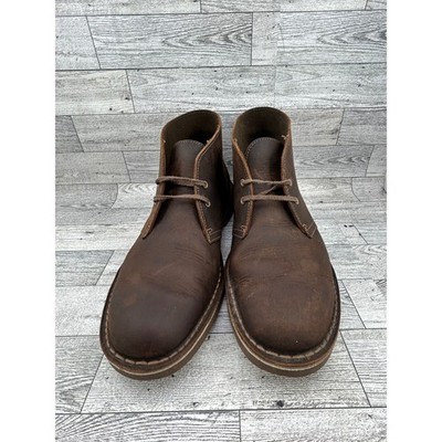 Clarks Bushacre 3 Men Sz 8.5 M Dark Brown Beeswax Leather Chukka Desert Boots