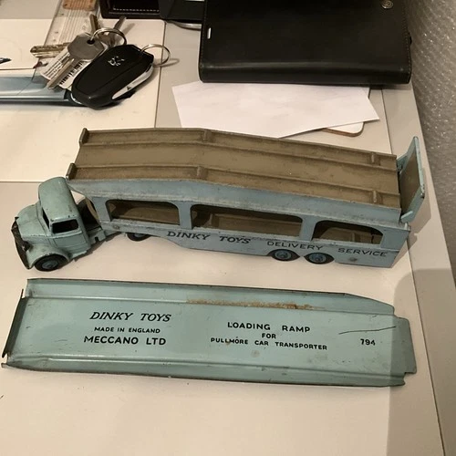 Vintage Dinky Diecast Model 582 Bedford Pullmore Car Transporter + 794 England