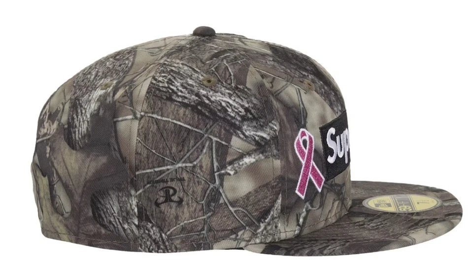 Supreme New Era Breast Cancer Awareness Box Logo Fitted Hat Camo - 7 1/4 - NEW - Image 2 of 4