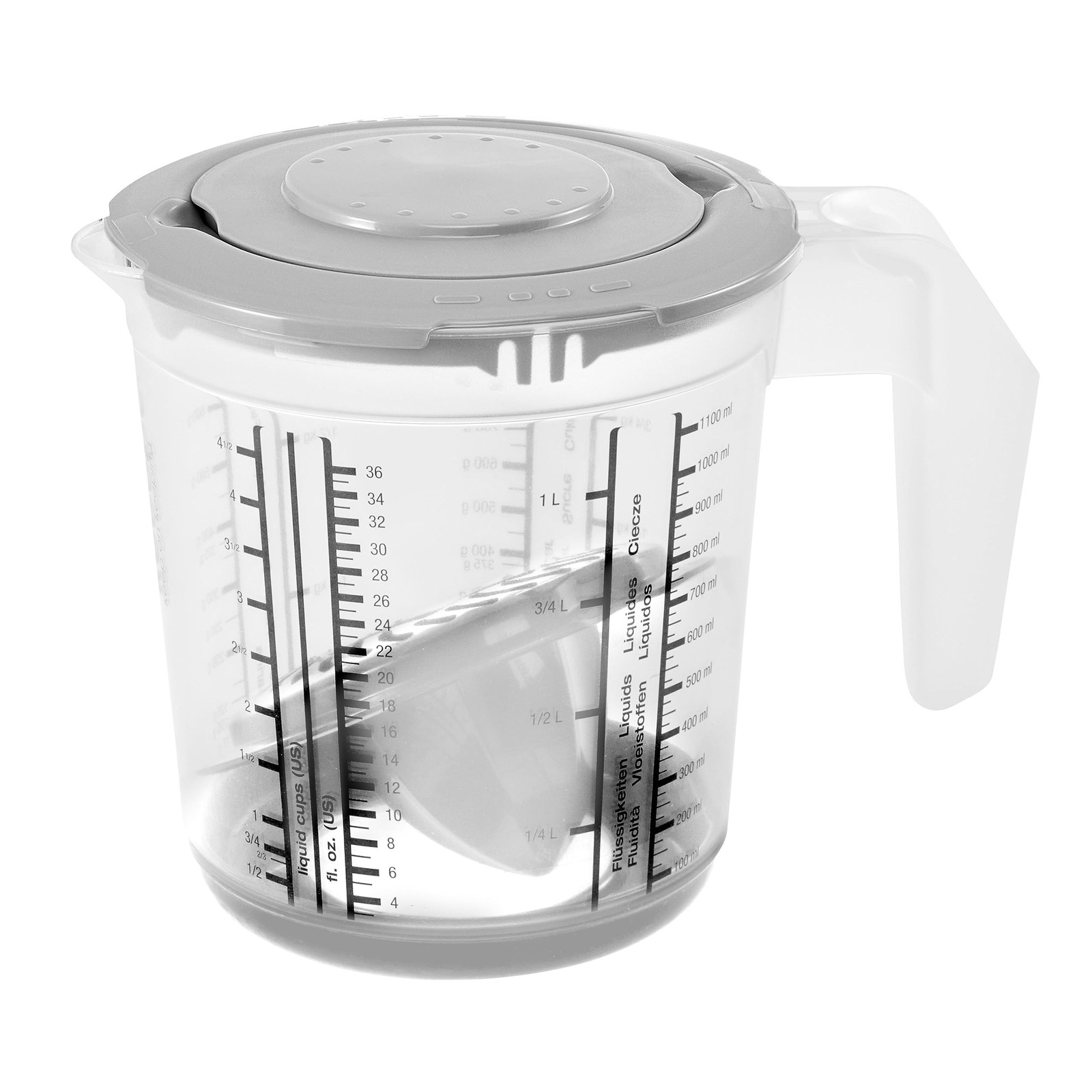 Pichet doseur 4 en 1 de 1.5L pour cuisiner en famille sans éclaboussures de pâte