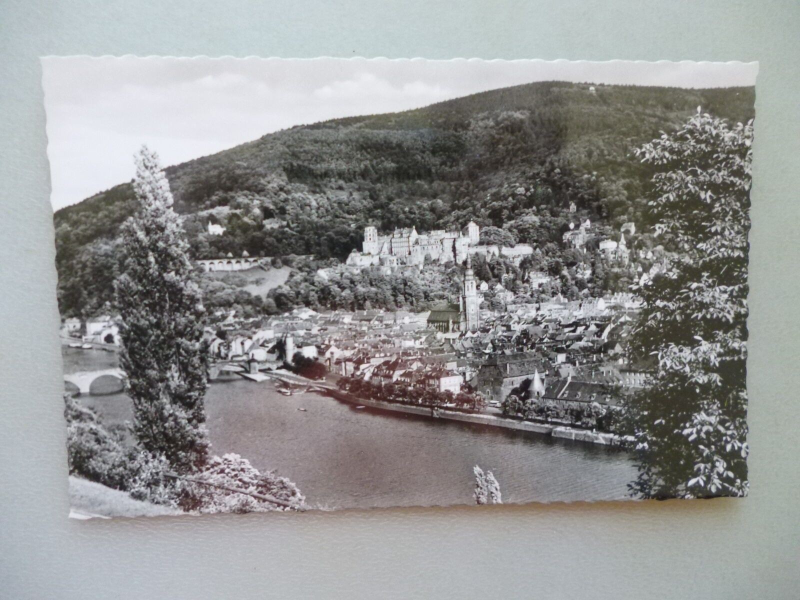 Ansichtskarte Blick auf Heidelberg vom Philosophenweg 50/60er??