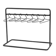 1set Iron Clothes Rack Hangers set 150x70x120mm Black Mini Metal Clothing play