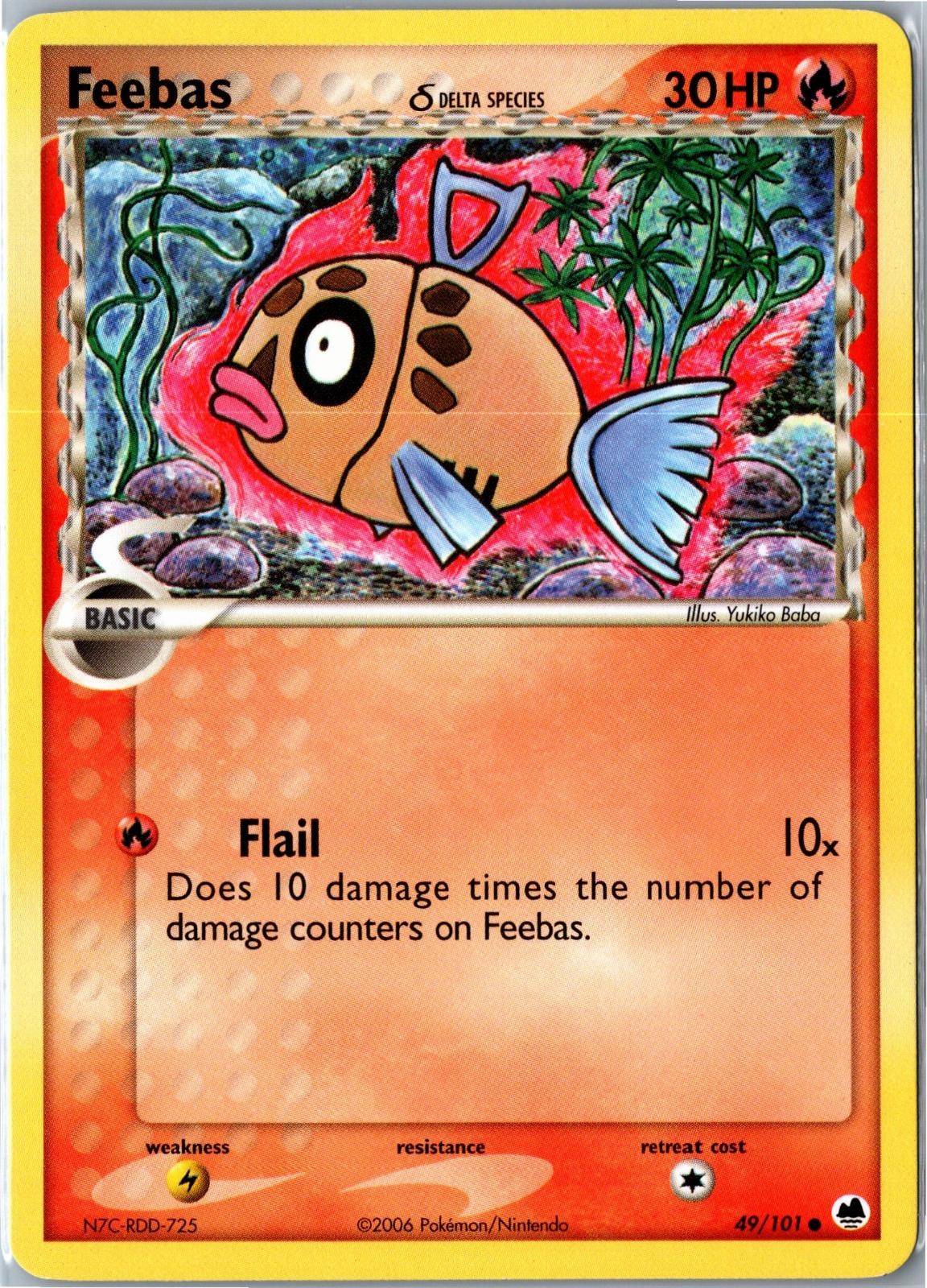 Pokemon Card - Feebas 49/101 Dragon Frontiers Common Lightly Played
