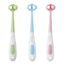 PandaEar 3 Pack Baby Toothbrush, Three-Sided Training Colorful