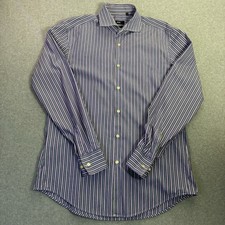 BOSS Hugo Boss Slim Fit Dress Shirt Men  s Large 16.5 Purple Green Stripe