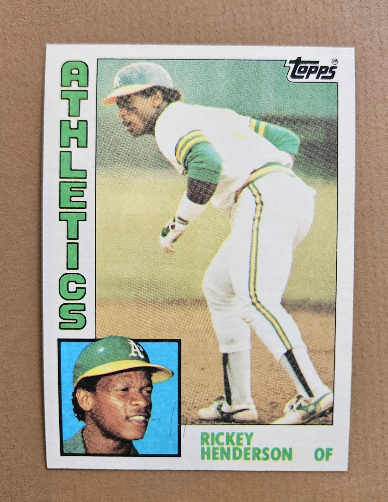 Very  sharp 1984 Topps Rickey Henderson #230 - shocked when I turned it over....