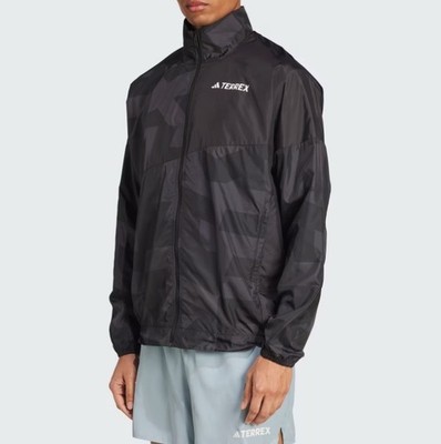 Adidas Terrex Multi Printed Wind Jacket Windbreaker Black JD8428