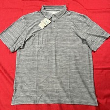 PGA Tour Golf Polo Shirt Short Sleeve Mens Size Large Gray Heather Airflux