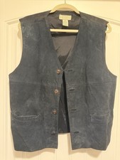 Vintage Arizona Jean Company Leather Suede Black Vest Size L Western