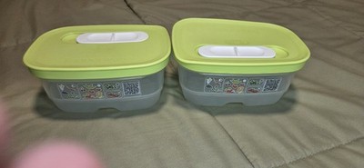 Tupperware FridgeSmart Minis Produce Storage Containers Set of 2 1.25 Cup Green