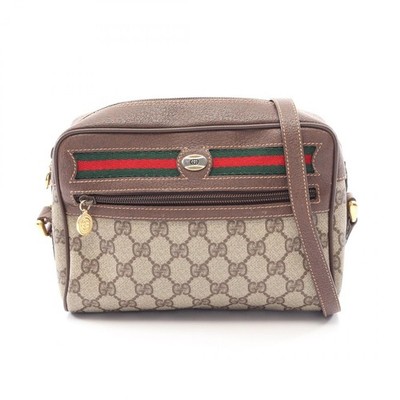 GUCCI Old Gucci GG Plus Shoulder Crossbody Bag 001 115 6655 canvas leather Used