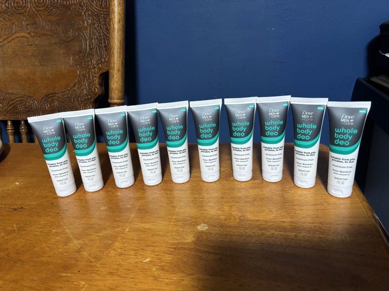 Dove Men+Care Whole Body Deodorant Aluminum Free Invisible Creme 1oz 10 PACK