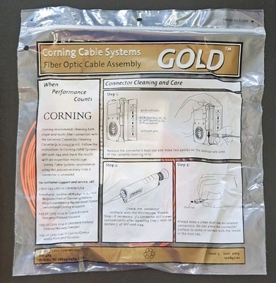 Corning 055002K5120003M LC-ST Duplex Multimode Fiber Patch Cable-3 Meters 