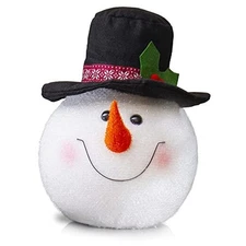  Snowman Head Tree Topper - Xmas Holiday Decor Tree Top Winter Snow Man Topper 