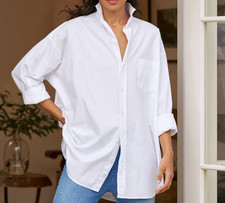 Frank & Eileen Womens Shirley Oversized Button Shirt S Oxford Poplin Cotton