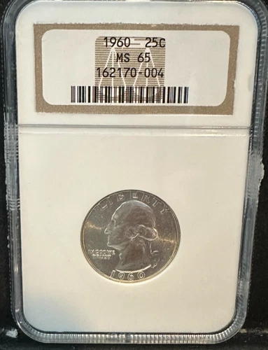 1960-P 25C Silver Washington Quarter - NGC MS65