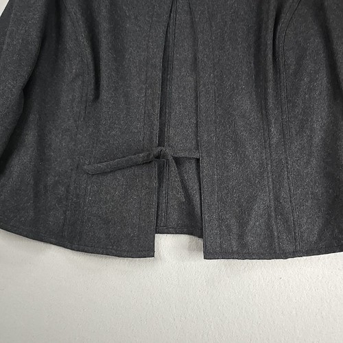 Gossl Boiled Wool Austrian Tie Front Jacket Blazer Gray Womens EU46 US 16 - Picture 4 of 10