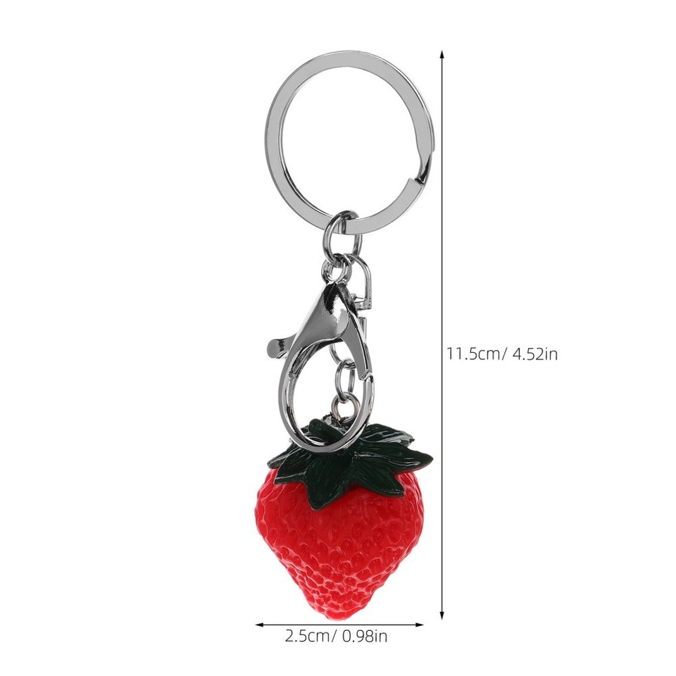 2 Pcs Strawberry Hanging Keychain Bag Pendant Decorative Keyring | eBay ...