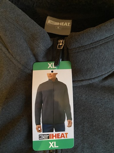 NWT 32 Degree Heat Men's Full Zip Jacket XL Gray Stand-Up Collar  - Picture 4 of 5
