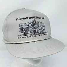 Vintage THOMAS IMPLEMENT CO. John Deere Cimarron Kansas Adjustable Snapback Hat
