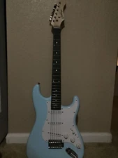 Ashthorpe C85 6-String Electric Guitar Light Blue