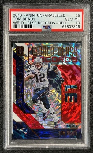 TOM BRADY PSA 10 2016 PANINI UNPARALLELED #WCR-5 WORLD CLASS RECORDS RED 20/49
