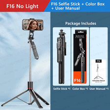 F16 Selfie Stick Tripod with 1708Mm Long 8-Section Pole, Bluetooth Remote, 360 